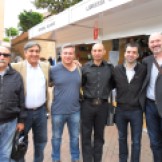 José Luis Corral, Manuel Martínez Forega, Raúl Tristán, Michle Suñén, David Lozano y Estebán Navarro (Feria del Libro de Tarazona)